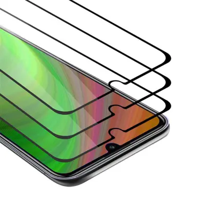 CADORABO Huawei P SMART 2020 - Zaščitna folija v transparentno s čarno - 3-pack Kaljeno steklo za zaščito zaslona s trdoto 9H in 3D dotikom