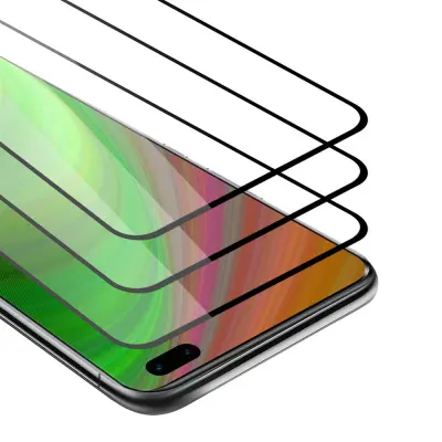CADORABO Honor 30 PRO+ - Zaščitna folija v transparentno s čarno - 3-pack Kaljeno steklo za zaščito zaslona s trdoto 9H in 3D dotikom