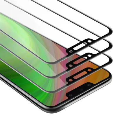 CADORABO Huawei MATE 20 LITE - Zaščitna folija v transparentno s čarno - 3-pack Kaljeno steklo za zaščito zaslona s trdoto 9H in 3D dotikom