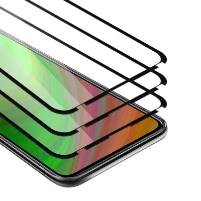 CADORABO Asus ZenFone 7 - Zaščitna folija v transparentno s čarno - 3-pack Kaljeno steklo za zaščito zaslona s trdoto 9H in 3D dotikom