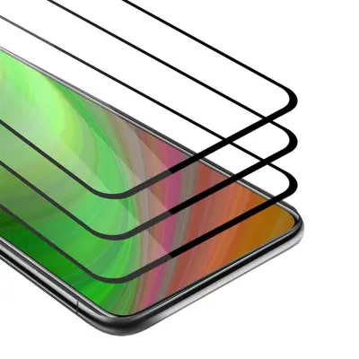 CADORABO Honor 9X LITE - Zaščitna folija v transparentno s čarno - 3-pack Kaljeno steklo za zaščito zaslona s trdoto 9H in 3D dotikom