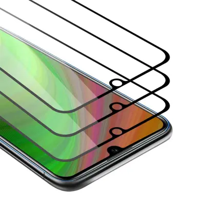 CADORABO Honor 20e - Zaščitna folija v transparentno s čarno - 3-pack Kaljeno steklo za zaščito zaslona s trdoto 9H in 3D dotikom