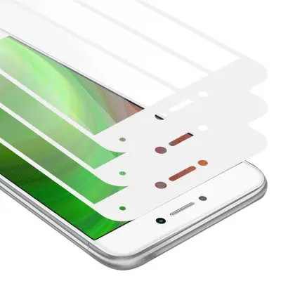 CADORABO Huawei P8 LITE 2017/P9 LITE 2017 - Zaščitna folija v transparentno z belo - 3-pack Kaljeno steklo za zaščito zaslona s trdoto 9H in