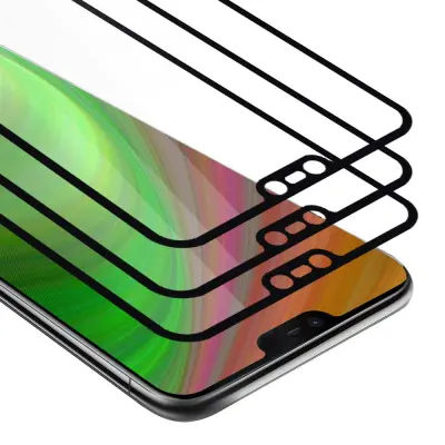 CADORABO Nokia 7.1 - Zaščitna folija v transparentno s čarno - 3-pack Kaljeno steklo za zaščito zaslona s trdoto 9H in 3D dotikom