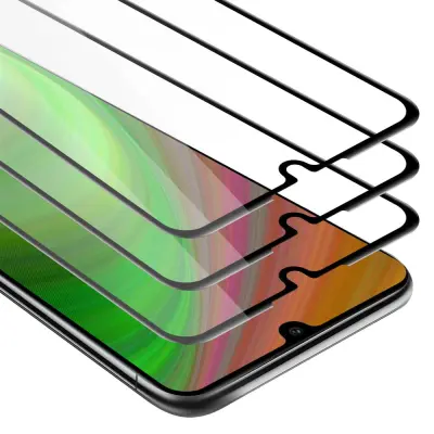 CADORABO Huawei P30 LITE - Zaščitna folija v transparentno s čarno - 3-pack Kaljeno steklo za zaščito zaslona s trdoto 9H in 3D dotikom