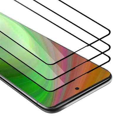 CADORABO Samsung Galaxy A91/S10 LITE/M80s - Zaščitna folija v transparentno s čarno - 3-pack Kaljeno steklo za zaščito zaslona s trdoto 9H