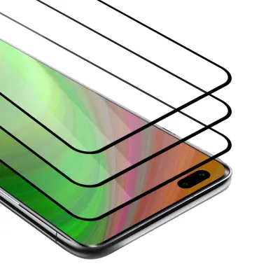 CADORABO Honor 30S - Zaščitna folija v transparentno s čarno - 3-pack Kaljeno steklo za zaščito zaslona s trdoto 9H in 3D dotikom