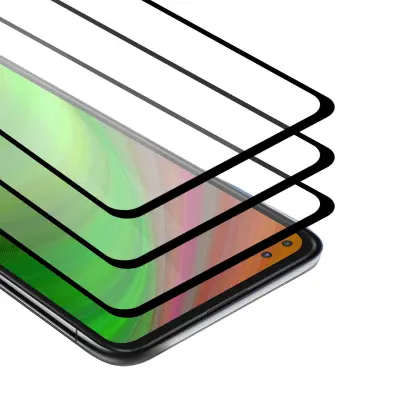 CADORABO Motorola MOTO G 5G PLUS - Zaščitna folija v transparentno s čarno - 3-pack Kaljeno steklo za zaščito zaslona s trdoto 9H in 3D dotikom