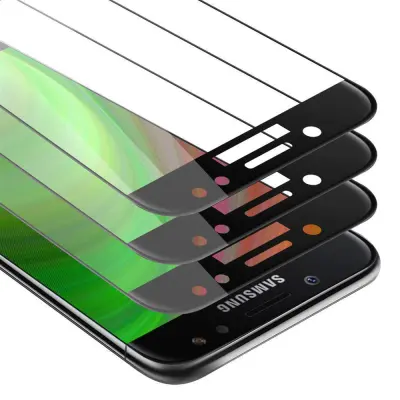 CADORABO Samsung Galaxy J7 PRIME/ON7 - Zaščitna folija v transparentno s čarno - 3-pack Kaljeno steklo za zaščito zaslona s trdoto 9H in 3D d
