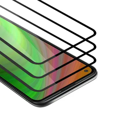 CADORABO Oppo FIND X2 - Zaščitna folija v transparentno s čarno - 3-pack Kaljeno steklo za zaščito zaslona s trdoto 9H in 3D dotikom