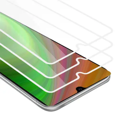 CADORABO Huawei MATE 20 - Zaščitna folija v transparentno z belo - 3-pack Kaljeno steklo za zaščito zaslona s trdoto 9H in 3D dotikom
