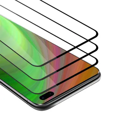 CADORABO Honor 30 PRO - Zaščitna folija v transparentno s čarno - 3-pack Kaljeno steklo za zaščito zaslona s trdoto 9H in 3D dotikom