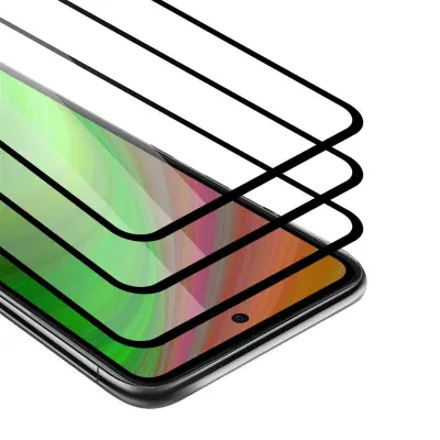 CADORABO LG K52/K62/Q52 - Zaščitna folija v transparentno s čarno - 3-pack Kaljeno steklo za zaščito zaslona s trdoto 9H in 3D dotikom