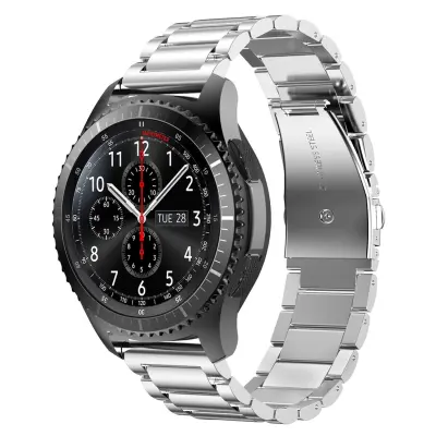 Cadorabo Zapestnica iz nerjavečega jekla 22mm združljiva s Samsung Galaxy Gear S3/Gear 2 v srebrno - Nadomestna zapestnica za Huawei Watch GT za Watch