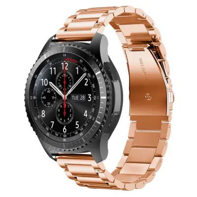 Cadorabo Zapestnica iz nerjavečega jekla 22mm združljiva s Samsung Galaxy Gear S3/Gear 2 v rožnata zlata - Nadomestna zapestnica za Huawei Watch GT za