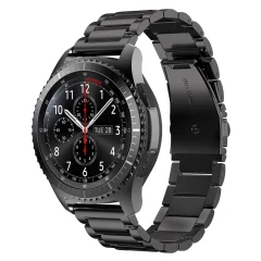 Cadorabo Zapestnica iz nerjavečega jekla 22 mm združljiva s Samsung Galaxy Gear S3 / Gear 2 v črna - Nadomestna zapestnica za Huawei Watch GT za Watch 2 Pro za Ticwatch Pro za Pepple Time za
