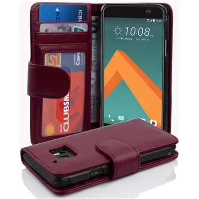 Cadorabo Ohišje, združljivo z HTC ONE M10 v bordo vijolična - Zaščitni ovitek z magnetnim zapiranjem in 3 režami za kartice