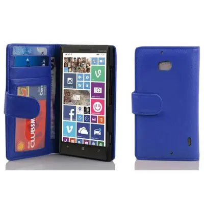 Cadorabo Ohišje, združljivo z Nokia Lumia 929 / 930 v neptunova modra - Zaščitni ovitek z magnetnim zapiranjem in 3 režami za kartice