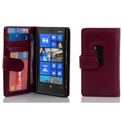 Cadorabo Ohišje, združljivo z Nokia Lumia 920 v bordo vijolična - Zaščitni ovitek z magnetnim zapiranjem in 3 režami za kartice