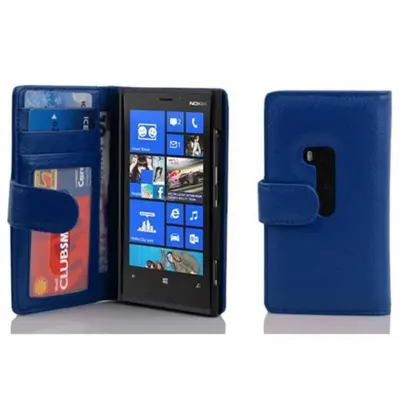 Cadorabo Ohišje, združljivo z Nokia Lumia 920 v neptunova modra - Zaščitni ovitek z magnetnim zapiranjem in 3 režami za kartice