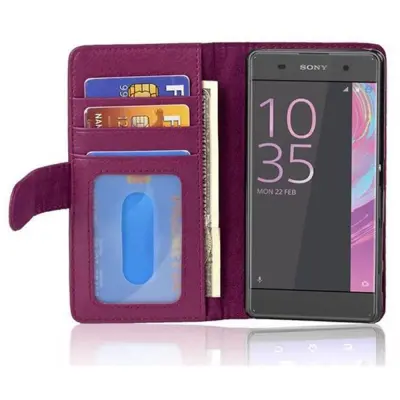 Cadorabo Ohišje, združljivo z Sony Xperia XA v bordo vijolična - Zaščitni ovitek z magnetnim zapiranjem in 3 režami za kartice