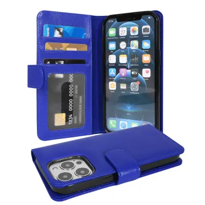 Cadorabo Ohišje, združljivo z Apple iPhone 13 PRO v neptunova modra - Zaščitni ovitek z magnetnim zapiranjem in 3 režami za kartice