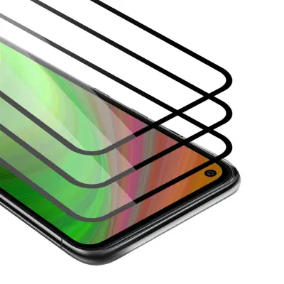 CADORABO LG K61 - Zaščitna folija v transparentno s čarno - 3-pack Kaljeno steklo za zaščito zaslona s trdoto 9H in 3D dotikom
