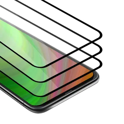 CADORABO Motorola ONE FUSION+ - Zaščitna folija v transparentno s čarno - 3-pack Kaljeno steklo za zaščito zaslona s trdoto 9H in 3D dotikom
