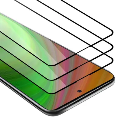 CADORABO Samsung Galaxy A51 4G/M40s - Zaščitna folija v transparentno s čarno - 3-pack Kaljeno steklo za zaščito zaslona s trdoto 9H in 3D do