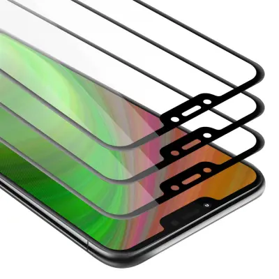 CADORABO Motorola MOTO G7 POWER - Zaščitna folija v transparentno s čarno - 3-pack Kaljeno steklo za zaščito zaslona s trdoto 9H in 3D dotikom