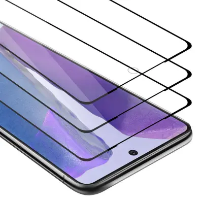 CADORABO Samsung Galaxy S20 - Zaščitna folija v transparentno s čarno - 3-pack Kaljeno steklo za zaščito zaslona s trdoto 9H in 3D dotikom