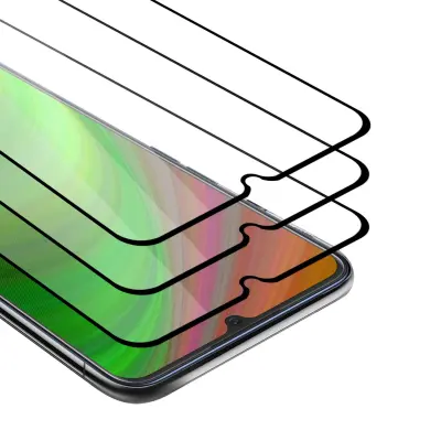 CADORABO Oppo A91 - Zaščitna folija v transparentno s čarno - 3-pack Kaljeno steklo za zaščito zaslona s trdoto 9H in 3D dotikom