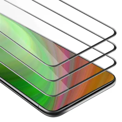 CADORABO Vivo NEX - Zaščitna folija v transparentno s čarno - 3-pack Kaljeno steklo za zaščito zaslona s trdoto 9H in 3D dotikom