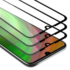 CADORABO Huawei Y6 2019 - Zaščitna folija v transparentno s čarno - 3-pack Kaljeno steklo za zaščito zaslona s trdoto 9H in 3D dotikom