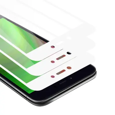 CADORABO Xiaomi RedMi NOTE 5A - Zaščitna folija v transparentno z belo - 3-pack Kaljeno steklo za zaščito zaslona s trdoto 9H in 3D dotikom