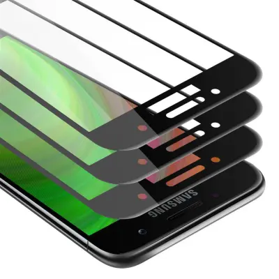 CADORABO Samsung Galaxy A5 2017 - Zaščitna folija v transparentno s čarno - 3-pack Kaljeno steklo za zaščito zaslona s trdoto 9H in 3D dotikom