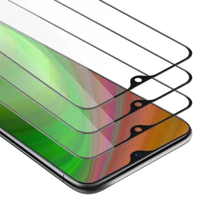 CADORABO Oppo R17 NEO - Zaščitna folija v transparentno s čarno - 3-pack Kaljeno steklo za zaščito zaslona s trdoto 9H in 3D dotikom
