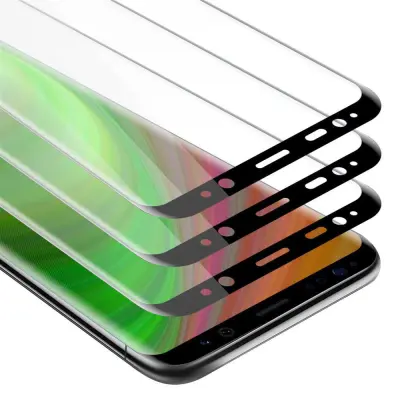 CADORABO Samsung Galaxy S8 - Zaščitna folija v transparentno s čarno - 3-pack Kaljeno steklo za zaščito zaslona s trdoto 9H in 3D dotikom