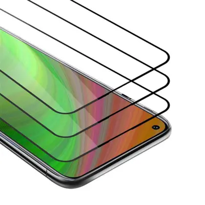 CADORABO Huawei NOVA 7 5G - Zaščitna folija v transparentno s čarno - 3-pack Kaljeno steklo za zaščito zaslona s trdoto 9H in 3D dotikom