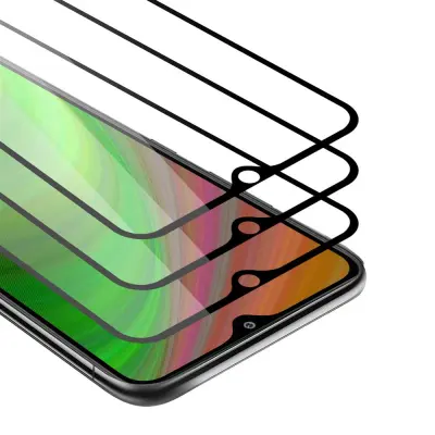 CADORABO LG K41S - Zaščitna folija v transparentno s čarno - 3-pack Kaljeno steklo za zaščito zaslona s trdoto 9H in 3D dotikom
