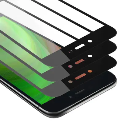 CADORABO Xiaomi RedMi GO - Zaščitna folija v transparentno s čarno - 3-pack Kaljeno steklo za zaščito zaslona s trdoto 9H in 3D dotikom