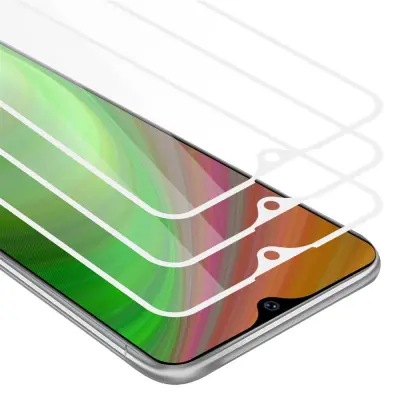 CADORABO Vivo Y95 - Zaščitna folija v transparentno z belo - 3-pack Kaljeno steklo za zaščito zaslona s trdoto 9H in 3D dotikom
