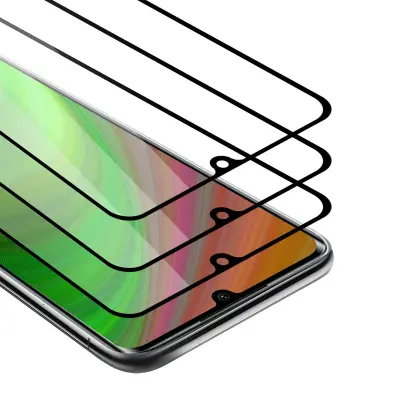 CADORABO Xiaomi Mi NOTE 10 LITE - Zaščitna folija v transparentno s čarno - 3-pack Kaljeno steklo za zaščito zaslona s trdoto 9H in 3D dotikom