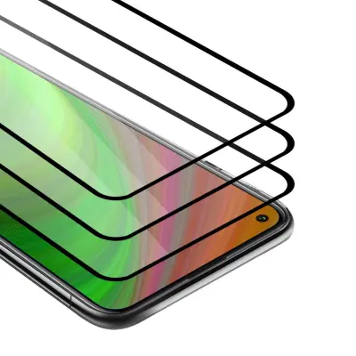 CADORABO Xiaomi Mi 10T/Mi 10T PRO - Zaščitna folija v transparentno s čarno - 3-pack Kaljeno steklo za zaščito zaslona s trdoto 9H in 3D doti