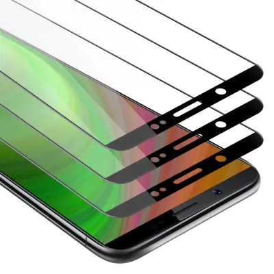 CADORABO Vivo V7 PLUS - Zaščitna folija v transparentno s čarno - 3-pack Kaljeno steklo za zaščito zaslona s trdoto 9H in 3D dotikom