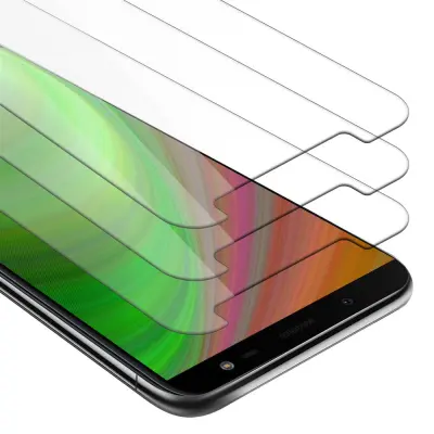CADORABO Samsung Galaxy J6 2018 - Zaščitna folija - 3-pack Kaljeno zaščitno steklo za zaslone s trdoto 9H in združljivostjo s 3D dotikom