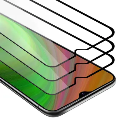 CADORABO Samsung Galaxy M21/M30s - Zaščitna folija v transparentno s čarno - 3-pack Kaljeno steklo za zaščito zaslona s trdoto 9H in 3D dotik
