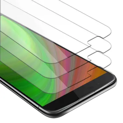CADORABO LG K10 2016 - Zaščitna folija v visoka prosojnost - 3-pack Kaljeno zaščitno steklo za zaslone s trdoto 9H in združljivostjo s 3D dotikom
