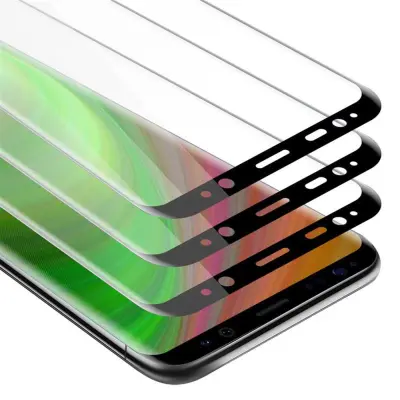 CADORABO Samsung Galaxy S8 PLUS - Zaščitna folija v transparentno s čarno - 3-pack Kaljeno steklo za zaščito zaslona s trdoto 9H in 3D dotikom