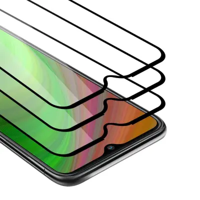 CADORABO WIKO VIEW 4 LITE - Zaščitna folija v transparentno s čarno - 3-pack Kaljeno steklo za zaščito zaslona s trdoto 9H in 3D dotikom
